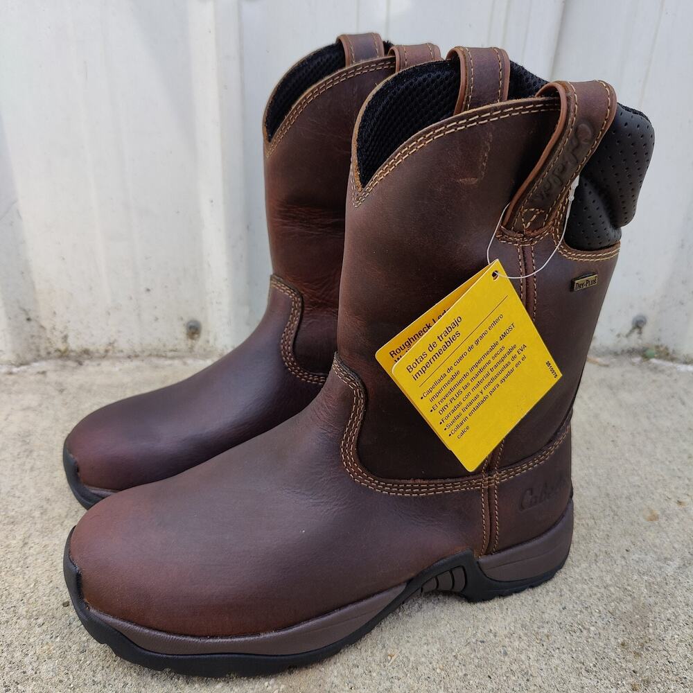 Cabelas Size 13 D Roughneck Ledger Wellington Work Pull On Boots Brown Leather